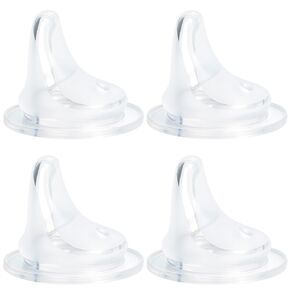 Sippy Straw Nipples Compatible with Lansinoh Baby Bottles, Replacement Bottle Nipple, Soft Food Grade 100% Silicone Spouts, Leak-Proof, BPA Free, Variable Flow, 9m+, 4 Count (Sippy Spout)
