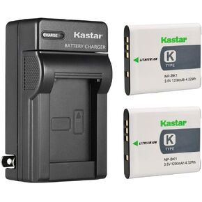 Kastar 2-Pack Battery and AC Wall Charger Replacement for Sony NP-BK1 NP-FK1 Battery, Sony BC-CSK Charger, Cyber-Shot DSC-W180, DSC-W190, DSC-W370 Cameras
