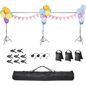 AW 10x20Ft Backdrop Stand Adjustable Photography Background Support System 2 Way to Set up for Party Wedding Photography Classroom Stage for Puppets 8 Spring Clamps,3 Clips,3 Sand Bag,1 Carry Bag