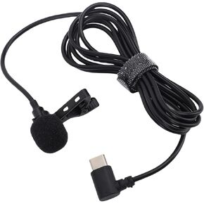 Lavalier Microphone USB C, Professional Lapel Clip on Mic Omni Condenser Little Lav Mic for Video Recording, External Noise Cancel Mic for Youtube Vlog ASMR Interview