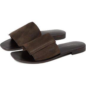 Free People Women's Verona Slide Sandals, Espresso Suede, 6
