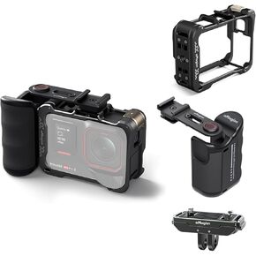 Xplorer Grip Kit Bundle (Camera Grip & Cage & Quicke Mount) لـ Insta360 Ace Pro 2/Ace Pro/ACE Mount مع زر مصراع قابل للتعديل