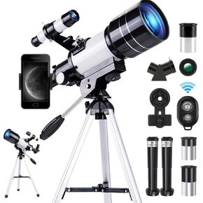 Astronomical Telescope with Tripod, 150X Magnification, Phone Adapter, Remote Control, Multiple Eyepieces