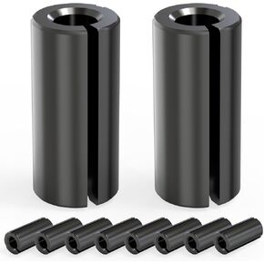 10Pcs 1/2" to 1/4" Router Collet Reduction Sleeve Tool Bit, Black Router Adapter Converter for Woodworking Carving Machine