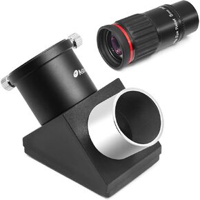 Astromania 1.25 "/2" - 5 مم 70 درجة زاوية عريضة (SWA) - حزمة مع - 1.25 "مرآة قطرية 90 درجة