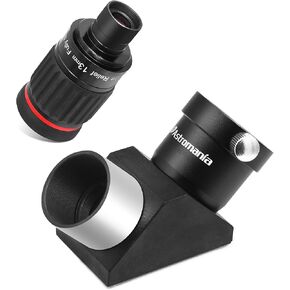 Astromania 1.25"/2"- 13mm 70 Degree Super Wide Angle (SWA) - Bundle with - 1.25" 90-Degree Erecting Prism