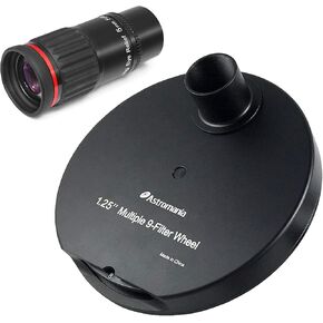Astromania 1.25 "/2" - 5 مم 70 درجة زاوية عريضة عريض (SWA) - حزمة مع - 1.25 "عجلة مرشح مكونة من 9 مواقع