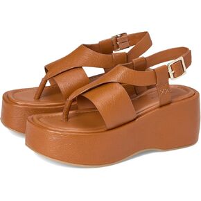 Free People Women's Holt Flatform Sandals, Cognac, 8.5