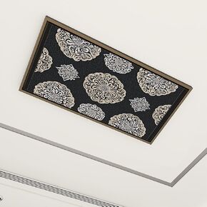 4 Pack Fluorescent Light Covers for Ceiling Lights Set dye art brushes lace Ethnic necklace pattern print stripes Ink Decorative Magnetic Fluorescent Light Filters for Classroom Office Home 4x2 ft