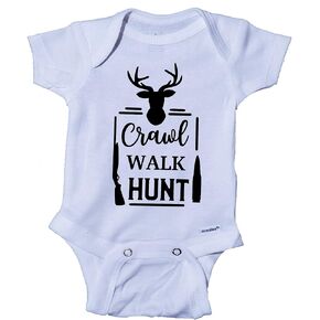 Ink Trendz Crawl Walk Hunt Cute Hunting themed Born To Hunt Baby Onesie® Bodysuit Romper