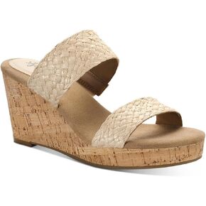 Style & Co. Womens Daliaa Slip On Woven Wedge Sandals Beige 10 Medium (B,M)