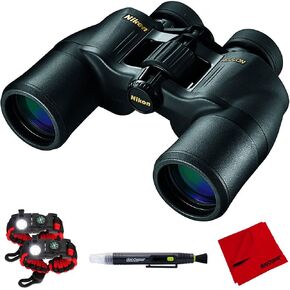 Nikon 8245 ACULON 8x42 Binoculars Bundle with Deco Essentials 2-Pack Tactical Emergency Paracord Bracelet, LCD/Lens Cleaning Pen and Deco Gear 6 x 6 inch Microfiber Cleaning Cloth