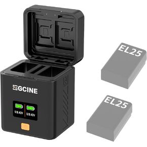 صندوق الشاحن Zgcine PS-EL25 Dual USB-C مع شحن PD سريع لبطارية Nikon EN-EL25 / EN-EL25A ، متوافق مع Nikon Z30 Z FC ، وليس بطارية مدمجة
