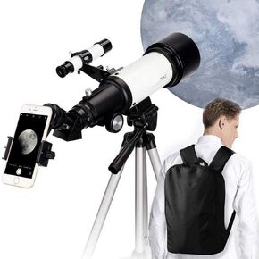 PortableTelescope for Beginners, 70Mm Aperture Refracting Telescope Adjustable, Great for Children to Explore Space Moon