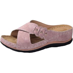 Orthopedic Sandals for Women Comfortable Dressy Wedge Spring Shoes Summer Vacation Arch Support Orthotic Summer Open Toe Platform Sandal Casual Flip Flops Slip on Beach Flats Outdoor Wedges
