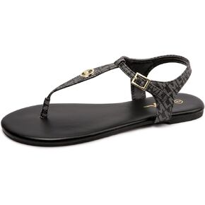 LM Women's Thong Sandals T-Strap Sandals Adjustable Ankle Buckle Dressy Thong Flat Sandals Casual Summer Sandals