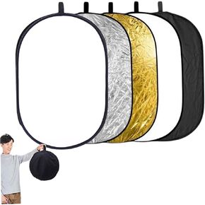 Photography Reflector 1 Set 5 in 1 24x35 Light Reflectors for Photography with Storage Bag 5 Color Foldable Portable Props for Indoor Outdoor Reflector