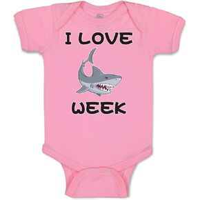 Cute Rascals Custom Baby Bodysuit I Love (Shark) Week Boy & Girl Baby Clothes Funny Cotton