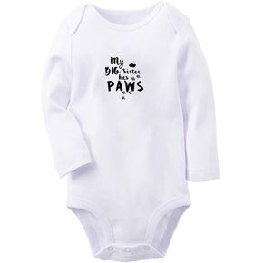 iDzn MY BIG SISTER HAS PAWS Funny Rompers, Newborn Baby Bodysuits, Infant Jumpsuits Outfits, Kids Long Sleeves Clothes