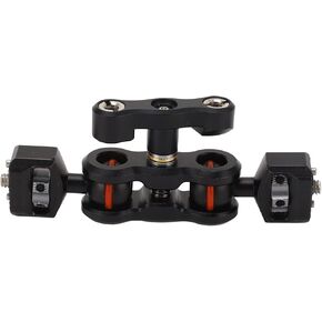 Arm 180 Degree Rotation Articulating Mount with 1/4 Inch Dual Heads for DSLR Camera Equipment, Aluminum Alloy Material, Maximum 5kg Bearing Capacity