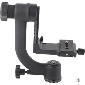 360 Degree Omnidirectional Cantilever Rotating Head, Plate 1/4 3/8in Interface, for Outdoor Wildlife Photography, with Horizontal Scale, Fine