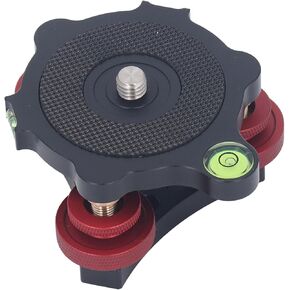 Tripod Head Leveling Base, Lightweight Aluminum Alloy, 3/8 Inch Thread, 3 Bubble Levels, Angle Adjustment, Universal Compatibility for Macro Panoramic Photography