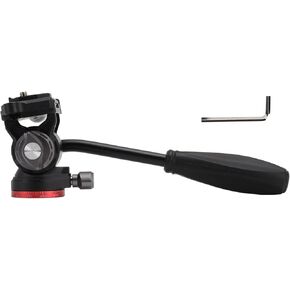 Camera Tripod Head 360° Rotating Hydraulic Damping Video Head for SLR Micro SLR Fully Compatible Aluminum Alloy Construction Travel Portable Handle