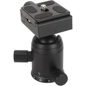 Panoramic Head 360 Degree Rotating, Metal Tripod Head with Plate, Bubble Tier, for Cameras up to 8kg