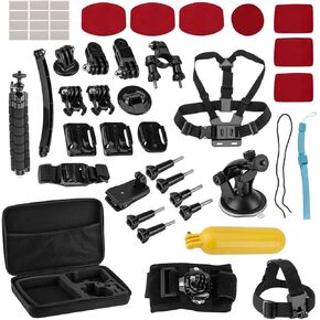 Froggi Extreme Sports Action Camera Accessory Kit - 47 Essential Pieces for GoPro -Style Adventures, for HERO9, HERO10, HERO11, HERO12