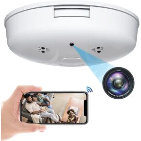 Smoke Detector Camera WiFi HD 1080P Wireless Small Nanny Cam for Home Surveillance Security Cameras Indoor/Outdoor Wireless