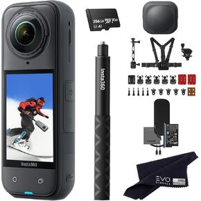 Insta360 X5 Snow Bundle-8K Waterproof 360 Action Camera with 1/1.28" 48MP Sensors, 8K 360 HDR Video, 72MP, 4K Single-Lens |Bundle Includes Snow Bundle, Selfie Stick, Lens Cap (512GB)