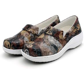 Laforst Womens 7003 PU First Slip Resistant Nursing Shoes Waitress Waiter Work Shoes Manmade Upper Slip on Clog
