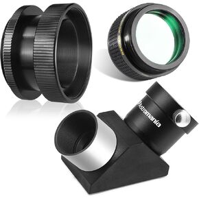 Astromania f/6.3 Reducer Corrector for C Series Telescopes - Bundle with - SCT Adapter&1.25" 90-Degree Erecting Prism