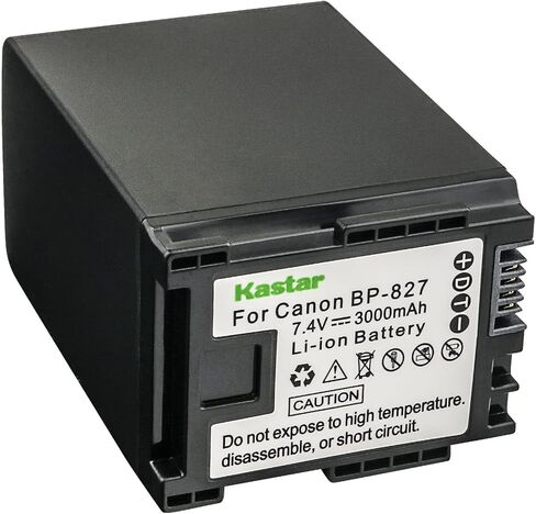 Kastar 1-Pack BP-827 Battery 7.4V 3000mAh Replacement for Canon VIXIA HF M400 HFM400, VIXIA HF M406 HFM406, VIXIA HF S10 HFS10, VIXIA HF S11 HFS11, VIXIA HF S20 HFS20, VIXIA HF S21 HFS21 Camcorder in Saudi Arabia