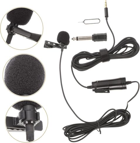 Vanzack 1SET Microphone Microphone High Sensitivity Mic للتسجيل لمقابلات الاجتماعات وإنتاج الفيديو المتوافق مع الهواتف الذكية والأجهزة اللوحية in Kuwait