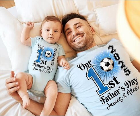 NAZENTI Personalized Our First Fathers Day 2025 Shirt, Baseball Dad Baby Matching Outfits, Sport Lover, New Dad Gifts in Saudi Arabia
