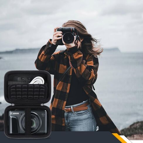 علبة الكاميرا لـ Canon PowerShot SX740/ SX730/ SX720/ SX710/ SX610/ SX260/ ELPH 360 HS الكاميرا الرقمية ، حقيبة سفر كاميرات مدونة ، جيب شبكة للبطاريات ، بطاقات SD وكابلات USB ، وردي in Saudi Arabia