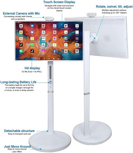 شاشة ذكية محمولة مع كاميرا عالية الدقة 12 ميجابكسل ، وشاشة محمولة بحجم 1080 بوصة مع شاشة تعمل باللمس القابلة للدوار ، ونظام التشغيل Android (Support Google Store) ، ودوران الدوران الكامل (32 بوصة) in Kuwait