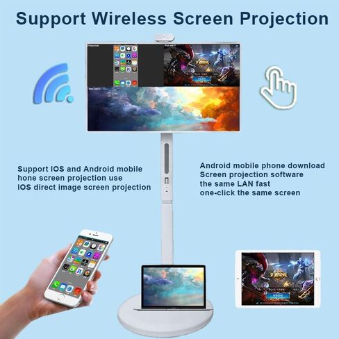 شاشة ذكية محمولة مع كاميرا عالية الدقة 12 ميجابكسل ، وشاشة محمولة بحجم 1080 بوصة مع شاشة تعمل باللمس القابلة للدوار ، ونظام التشغيل Android (Support Google Store) ، ودوران الدوران الكامل (32 بوصة) in Kuwait