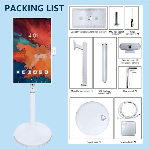 شاشة ذكية محمولة مع كاميرا عالية الدقة 12 ميجابكسل ، وشاشة محمولة بحجم 1080 بوصة مع شاشة تعمل باللمس القابلة للدوار ، ونظام التشغيل Android (Support Google Store) ، ودوران الدوران الكامل (32 بوصة) in Kuwait