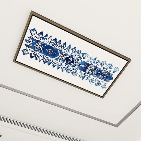 4 Pack Fluorescent Light Covers for Ceiling Lights Set dye art brushes lace Ethnic necklace pattern print stripes Ink Decorative Magnetic Fluorescent Light Filters for Classroom Office Home 4x2 ft in Kuwait