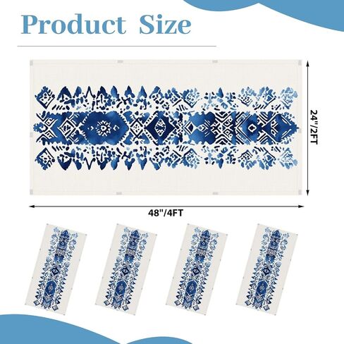 4 Pack Fluorescent Light Covers for Ceiling Lights Set dye art brushes lace Ethnic necklace pattern print stripes Ink Decorative Magnetic Fluorescent Light Filters for Classroom Office Home 4x2 ft in Kuwait