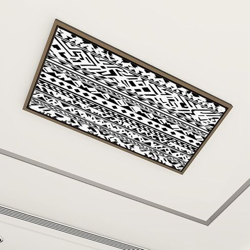 4 Pack Fluorescent Light Covers for Ceiling Lights Set dye art brushes lace Ethnic necklace pattern print stripes Ink Decorative Magnetic Fluorescent Light Filters for Classroom Office Home 4x2 ft in Kuwait