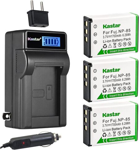 KASTAR NP-85 LCD AC شاحن بطارية AC متوافق مع FUJIFILM NP-85 FNP-85 Sony NP-170 Toshiba PA3985 PA3985U-1BRS Ordro 084-07042L-062 084-07042L-075 Batch in Kuwait