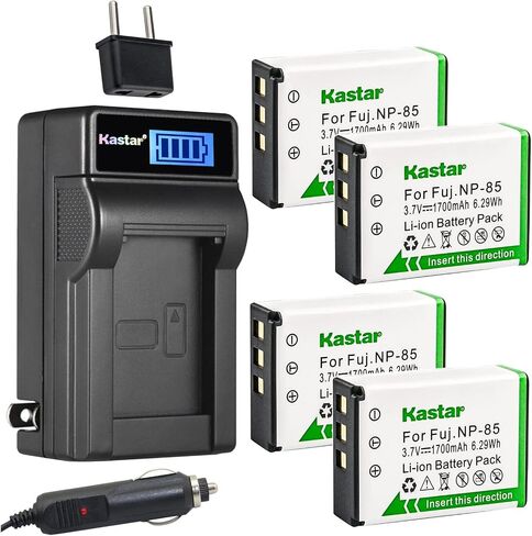 KASTAR NP-85 LCD AC شاحن بطارية AC متوافق مع FUJIFILM NP-85 FNP-85 Sony NP-170 Toshiba PA3985 PA3985U-1BRS Ordro 084-07042L-062 084-07042L-075 Batch in Kuwait