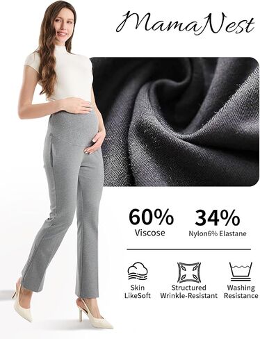Maternity Clothes Flare Leggings Work Sets Outfits with Pockets Dress Yoga Scrub Comfortable Pants for Stretch Women in Saudi Arabia