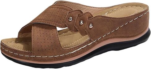 Orthopedic Sandals for Women Comfortable Dressy Wedge Spring Shoes Summer Vacation Arch Support Orthotic Summer Open Toe Platform Sandal Casual Flip Flops Slip on Beach Flats Outdoor Wedges in Saudi Arabia