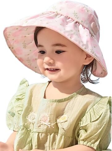 Baby Sun Hat Outdoor Summer Upf 50+ حماية من أشعة الشمس على نطاق واسع القبعات شمس القبعات مع أعلى للفتيات والفتيان in Kuwait