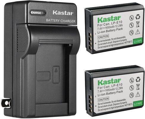 Kastar AC Wall Battery Charger Replacement for Canon LP-E10 LPE10 Battery, LC-E10 LC-E10N Charger, Canon EOS 2000D, EOS Rebel T3, EOS Rebel T5, EOS Rebel T6 T7, EOS Rebel T100 DSLR Camera in Kuwait