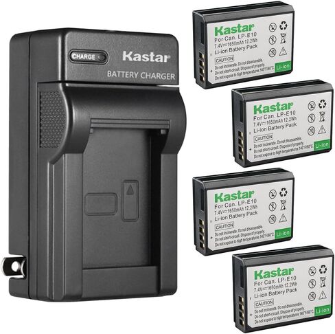 Kastar AC Wall Battery Charger Replacement for Canon LP-E10 LPE10 Battery, LC-E10 LC-E10N Charger, Canon EOS 2000D, EOS Rebel T3, EOS Rebel T5, EOS Rebel T6 T7, EOS Rebel T100 DSLR Camera in Kuwait